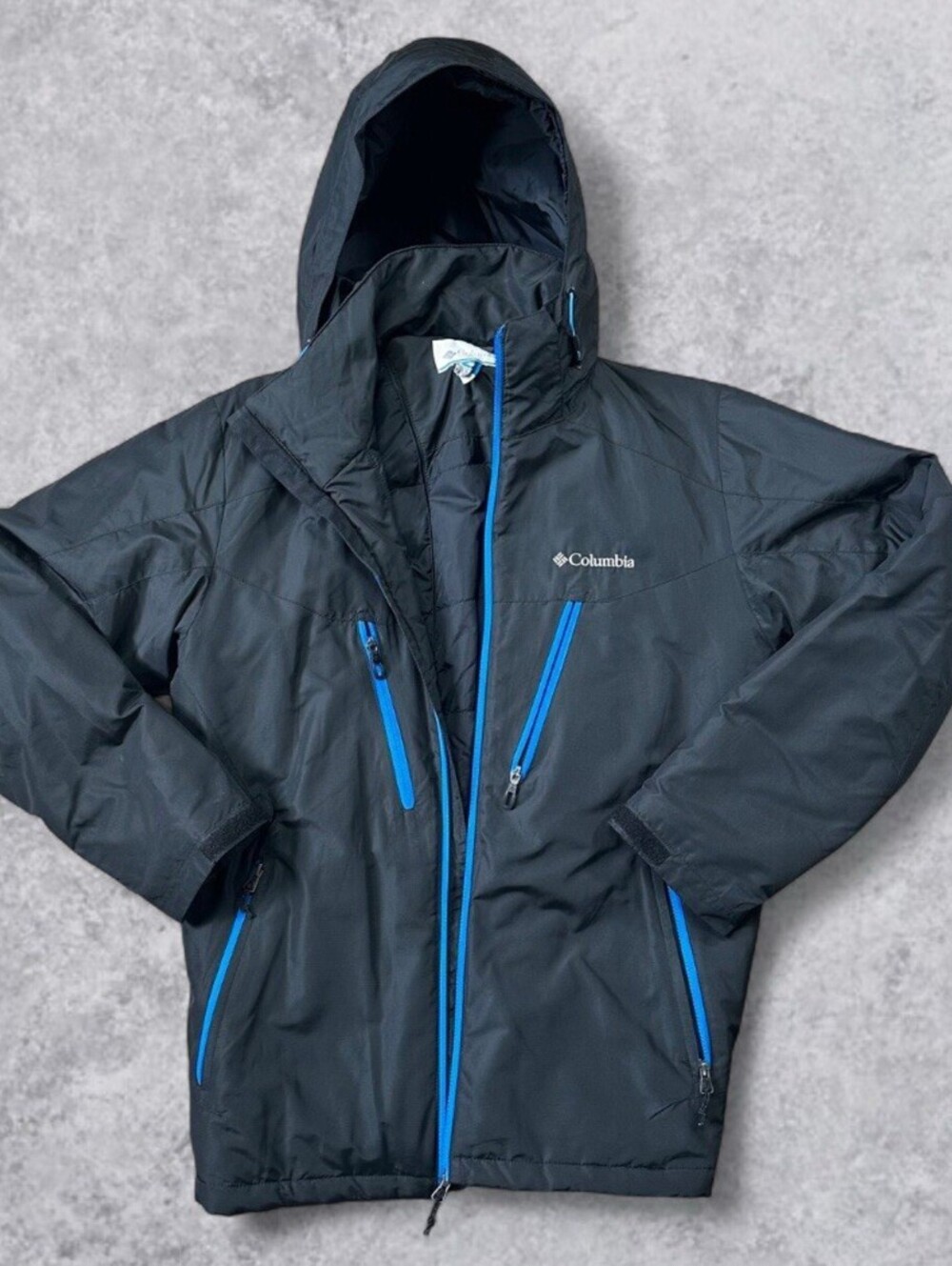 Columbia Men’s M Black Omni-Tech Insulated Winter Coat Detachable Hood Skiing